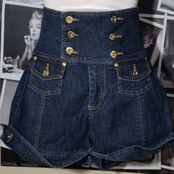 Younique Pants - High Waist Denim Shorts 6 Button Closure